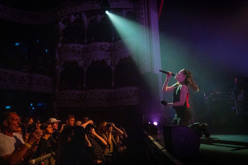 Redcar sauntered his way onto the 3Olympia stage for his performance.
Photograph: Tom Honan