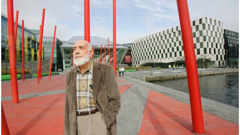 Thomas Kinsella: ‘To look at the world through the rich reality of the inner city – a living history, with shades of Swift and Emmet in my neighbourhood.’ Photograph: Bryan O’Brien
