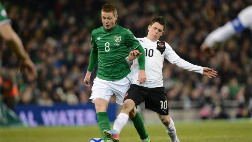 Republic of Ireland’s James McCarthy Photograph: Dara Mac Dónaill/The Irish Times