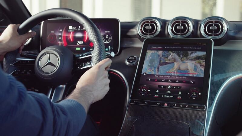 The new C-Class cabin takes inspiration from the just-launched S-Class, and gets an entirely new flavour of Mercedes interior design