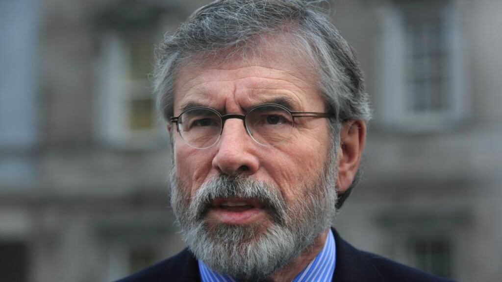 Gerry Adams: “When Sinn Féin objects to some proposals on the Order of Business, it is not because we are trying to hold it up but to ensure proper scrutiny,” he said loftily. Photograph: Gareth Chaney/Collins