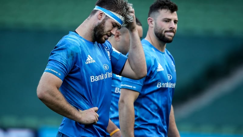 Caelan Doris dejected after Leinster’s defeat to Saracens. Photograph: Dan Sheridan/Inpho