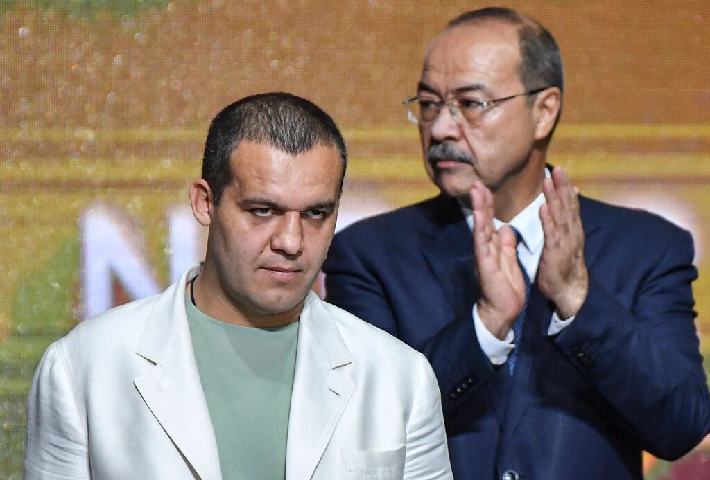 International Boxing Association (IBA) president Umar Kremlev attends the opening ceremony of the IBA Men's World Boxing Championships in Tashkent, Uzbekistan. Photograph: EPA