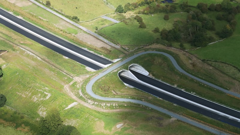 The State’s first bat bridge - built across the M17/M17 Gort-Tuam motorway. Photograph:  Transport Infrastructure Ireland.