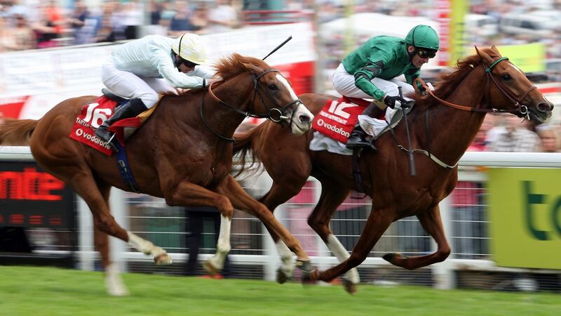 New Approach ridden by Kevin Manning wins the Epsom Derby in 2008. Photograph: John Gichigi/Getty Images
