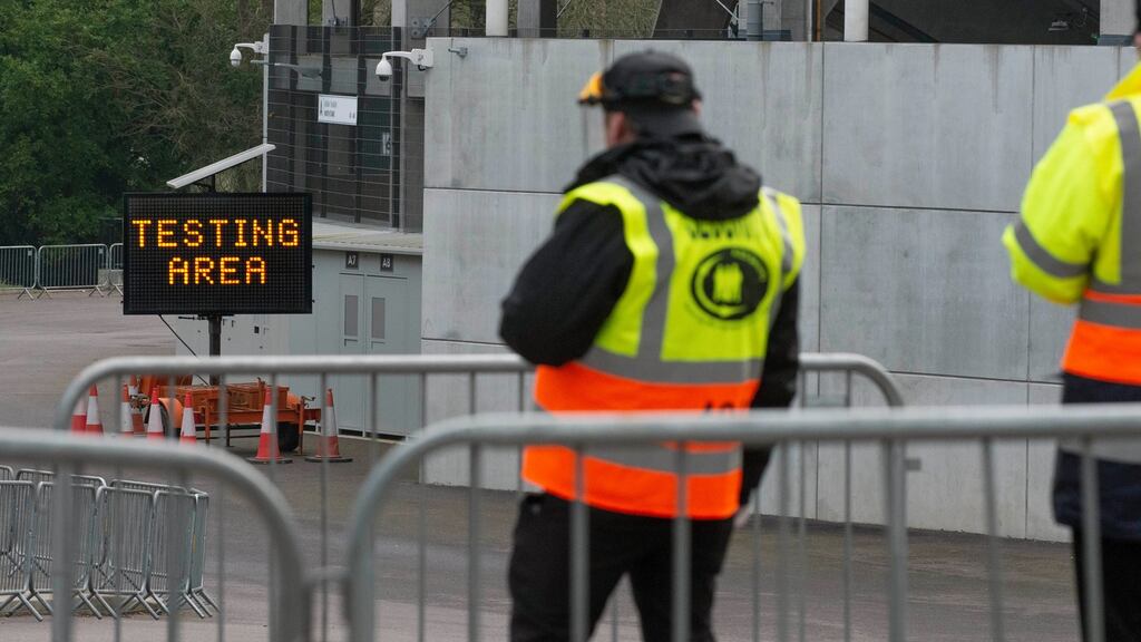 The coronavirus testing facility at Páirc Uí Chaoimh in Cork. Photograph: Michael Mac Sweeney/Provision