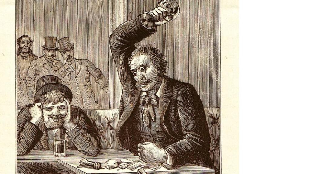 An old French cartoon dramatising the difference between regular drunkenness, and intoxication with absinthe. Photograph: SSPL/Getty Images