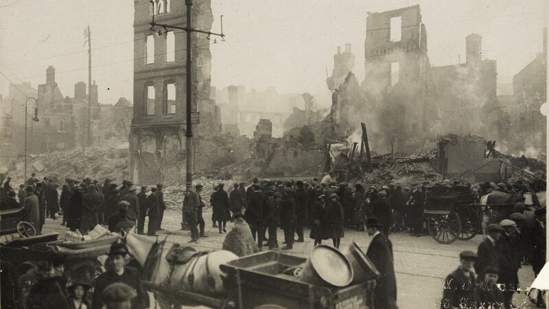 The burning of Cork in December 1920. Photograph: WD Hogan/National Library of Ireland