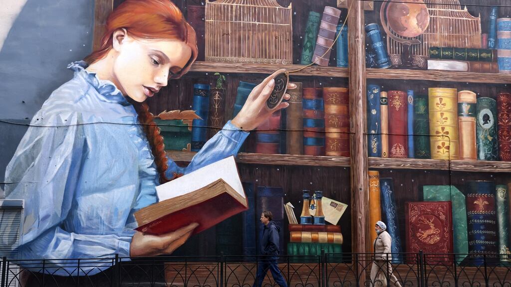 A mural on Rechnaya Street in the seaside resort of Yalta on Crimea’s Black Sea. Photograph: Sergei Malgavko/TASS via Getty