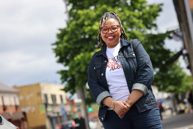 Mpho Mokotso plans to stay in Ireland, and in Bettystown in particular, with dreams of owning a house someday in her quiet neighbourhood. Photograph: Dara Mac Dónaill