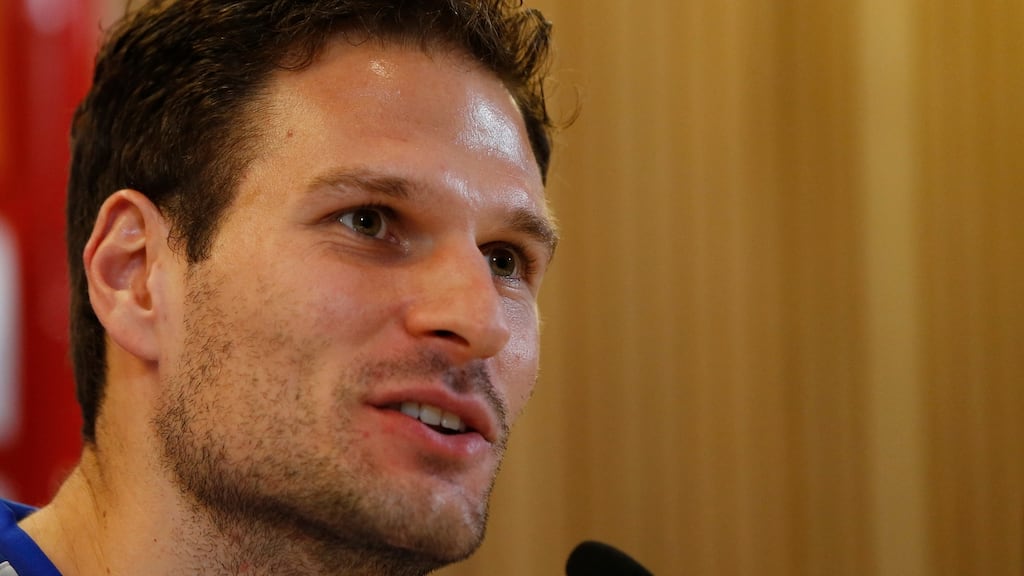 Bosnia’s Asmir Begovic during a press conference in Dublin. Photograph: Lee Smith/Reuters