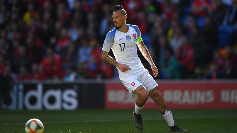 Marek Hamsik remains Slovakia’s most influential player aged 33. Photograph: Stu Forster/Getty