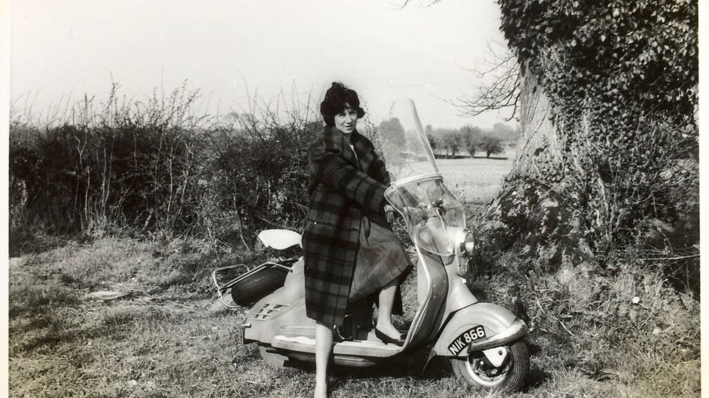 My sister’s friend Rosalie on her scooter