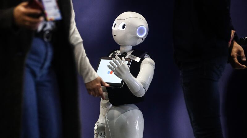 A robot at the Web Summit in Lisbon, Portugal. Photograph: Mario Cruz/EPA