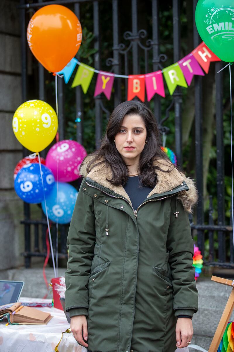 Shely Ben Joseph from Dublin at Emily Hand's birthday celebration at St Stephen's Green, Dublin. Photograph: Tom Honan