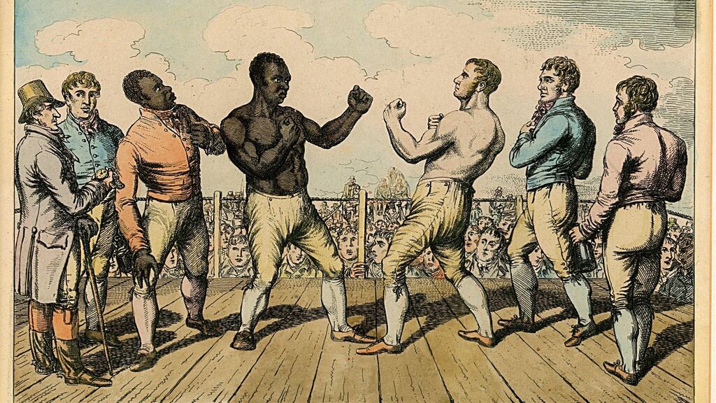 Artwork depicting Tom Molineaux at the exhibition in Galway City Museum. Photograph: Joe O’Shaughnessy