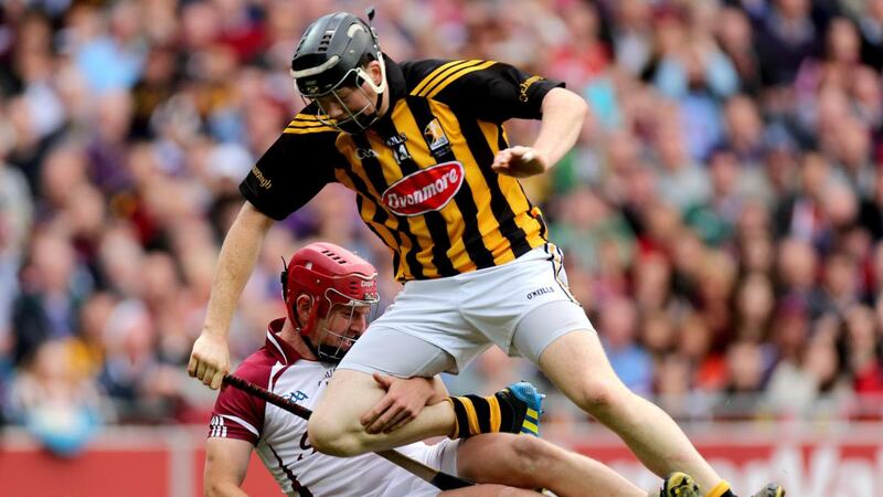 Galway goalkeeper James Skehill tackles Walter Walsh of Kilkenny during the 2012 All-Ireland SHC Final replay at Croke Park. Photograph: James Crombie/Inpho