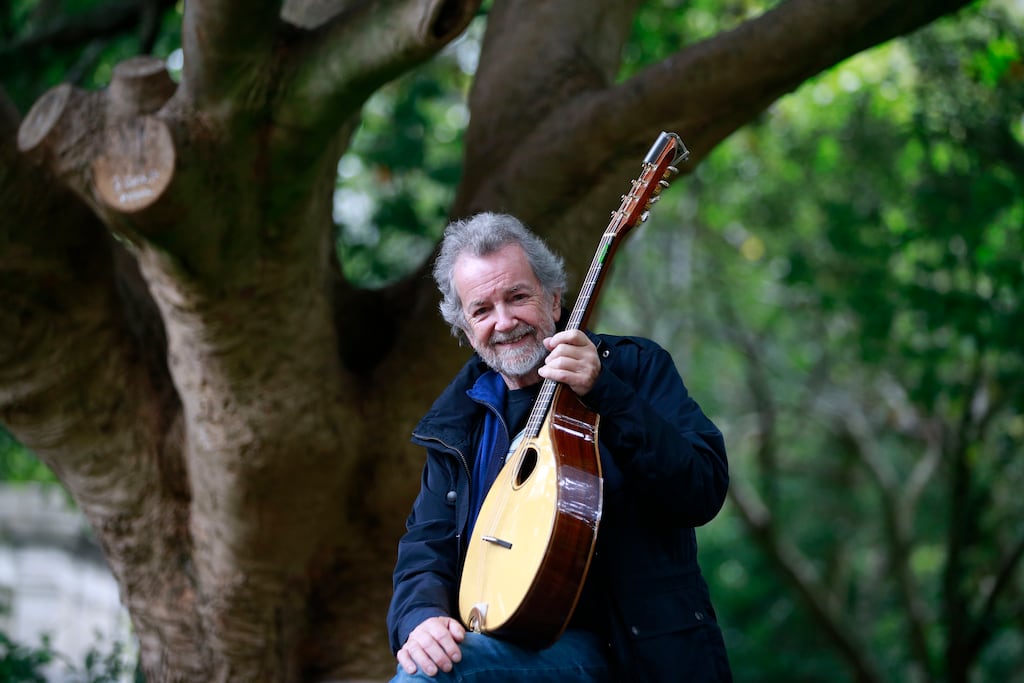Andy Irvine, now into his 80s, is still packing instruments and amplifiers into his car to head out on the road. Photograph: Nick Bradshaw