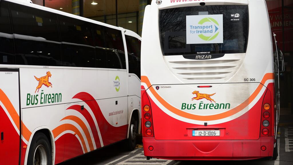 About 1,500 children who travel to school daily under the school transport programme using regular Bus Éireann services will also be hit by the dispute. Photograph: Dara Mac Dónaill/The Irish Times