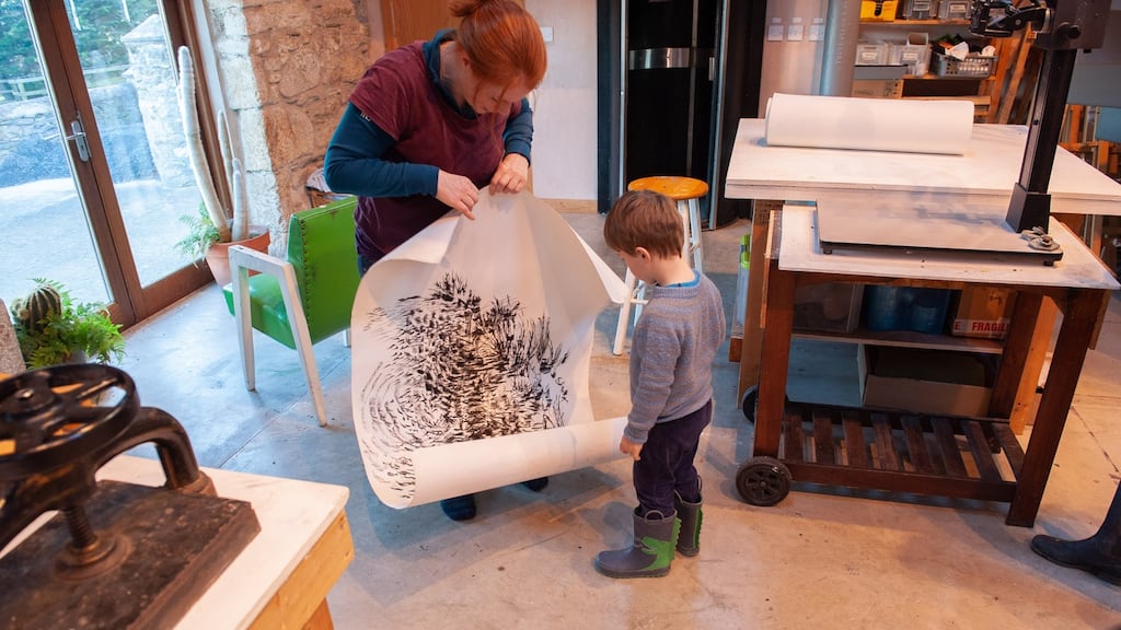 “Work in the Visual Arts is so badly paid in Ireland – the average annual income is between €10,000 and €15,000 a year – that it is especially tricky to sustain a career, because you can’t afford childcare.”