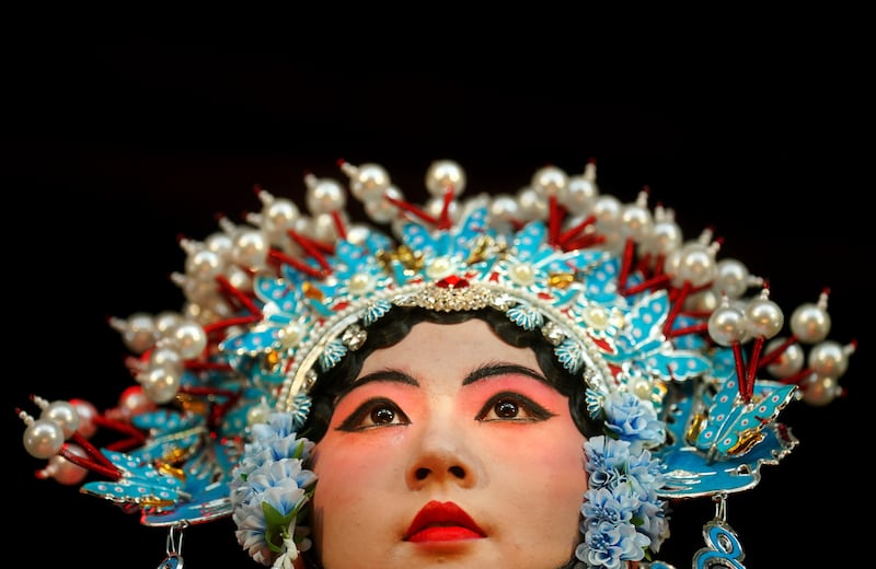 Wang Zhi-ning performs Drunken Concubine as part of the Dublin Lunar New Year Festival 2023. Photograph: Brian Lawless/PA