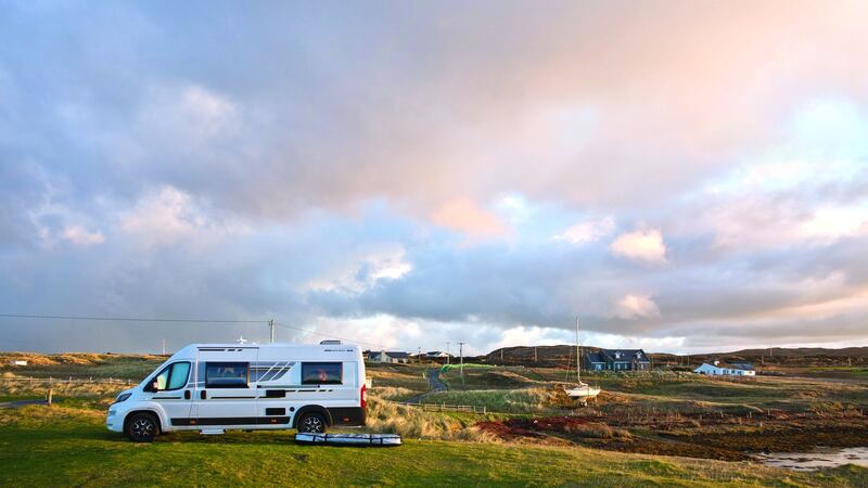 Parking up on the road from Galway to Clifton. Photograph: Martin Dorey