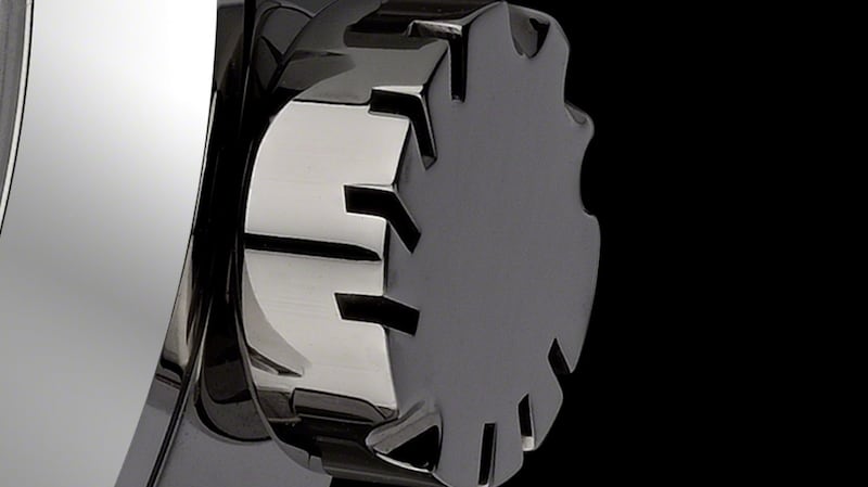 The crown/grip of McGonigle’s watches has a design by his sister, artist Frances McGonigle, based on the ancient Irish Ogham alphabet