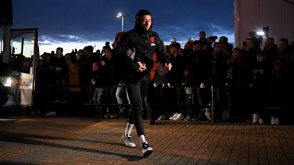 Jesse Lingard of Manchester United arrives at Pride Park ahead of the FA Cup match against Derby County. Photo: Michael Regan/Getty Images