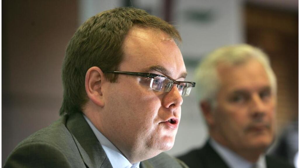 Kieran Wallace, left: one of the two liquidators who have applied to a Delaware court for Chapter 15 protection for the bank. Photograph: Brenda Fitzsimons
