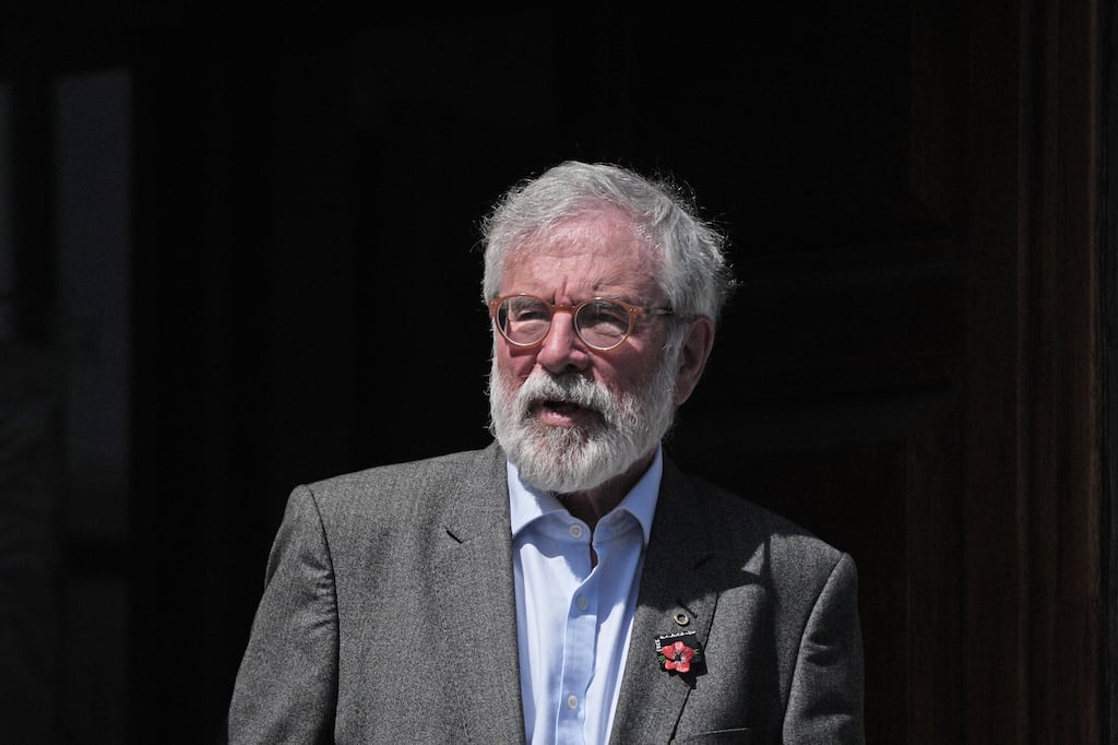 Former Sinn Féin president Gerry Adams outside the High Court in Dublin on Friday. Photograph: Brian Lawless/PA Wire