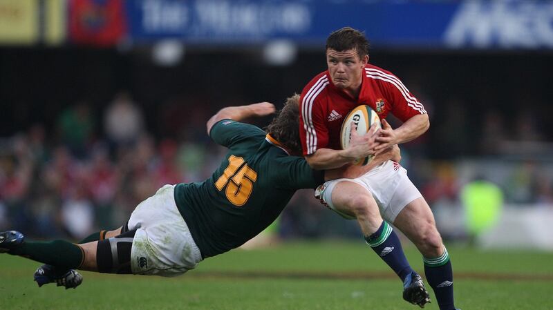 Brian O’Driscoll during the first Test of the 2009 Lions tour to South Africa. Photograph: Billy Stickland/Inpho
