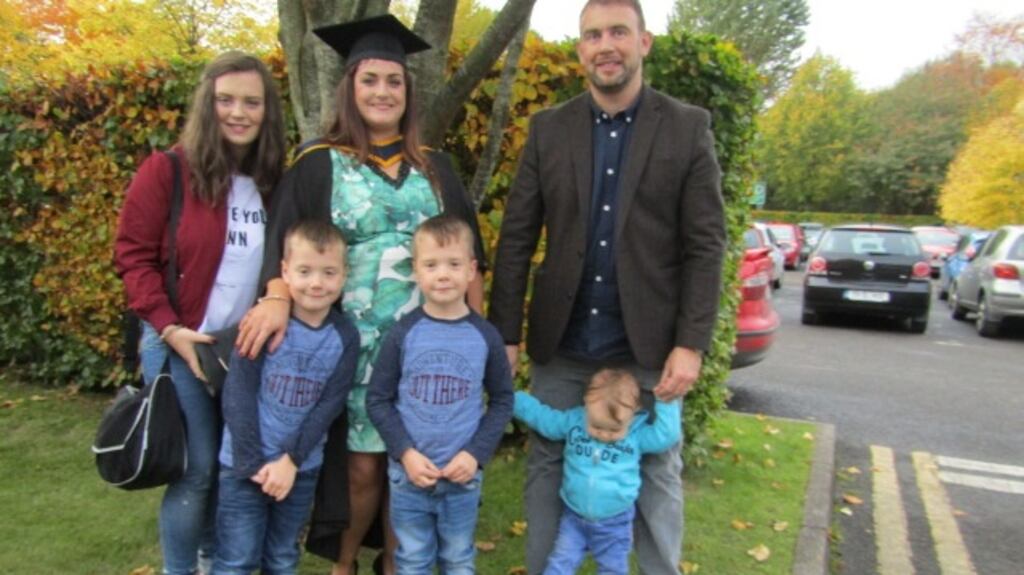 Chloe, Cian, Tracey, Jamie, Kieran and Callum Smith: “There was no help available to us and while the boys were too young to understand, it was hard on Chloe,” says Tracey