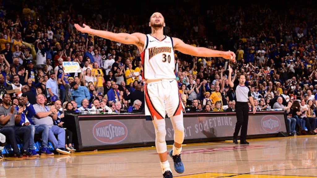Stephen Curry in action for the Golden State Warriors at the Oracle Arena in Oakland, California. Photograph: Getty Images