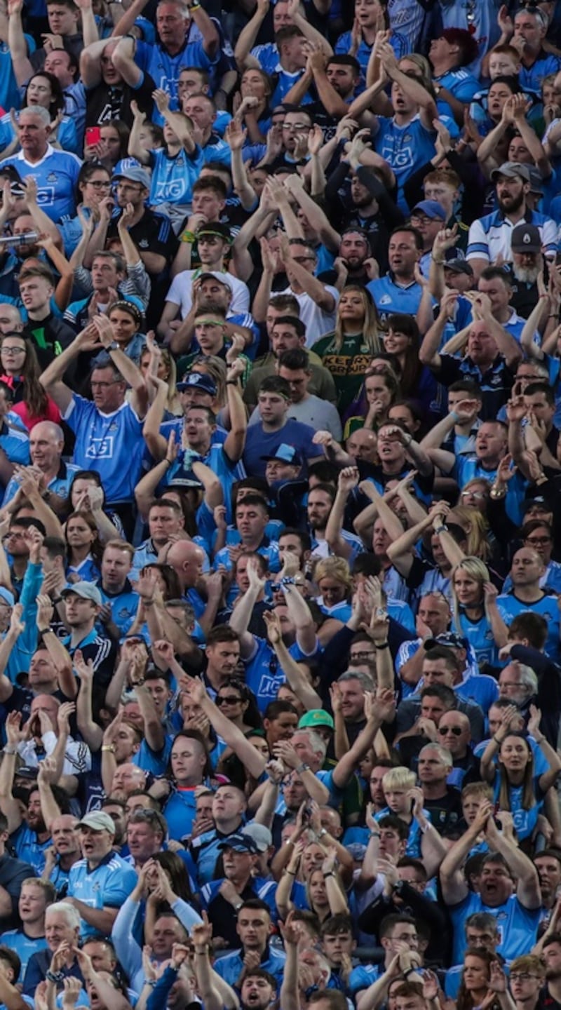 Dublin fans on Hill 16 for the All-Ireland football final last year. Photograph: Billy Stickland/Inpho