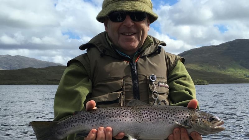 Mark McDonald (Northern Ireland), with 4lb sea trout on the dap on Lough Inagh