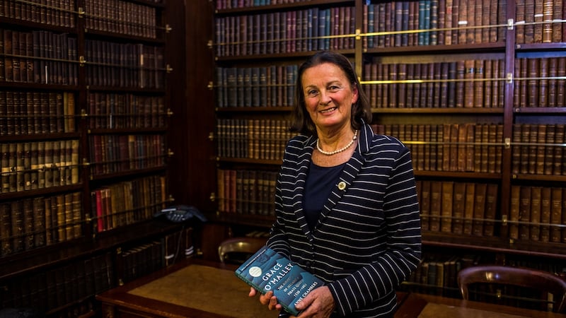 Anne Chambers at the launch in the Royal Irish Academy in Dublin of the 40th anniversary editionof Grace O’Malley: The Biography of Ireland’s Pirate Queen, 1530-1603. Photograph: James Forde