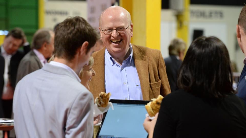 Michael McDowell, who has campaigned for a No vote, in the RDS count centre. Photograph: Dara Mac Dónaill / The Irish Times