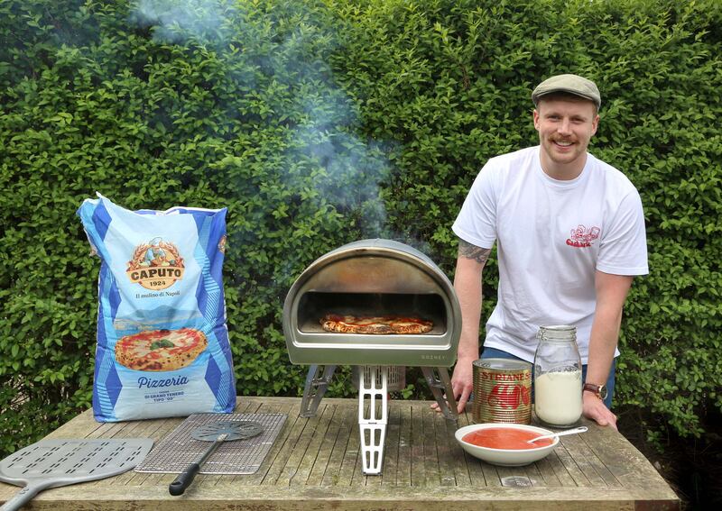 Ronan Greaney with his Gozney Roccbox. Photograph: Joe O’Shaughnessy