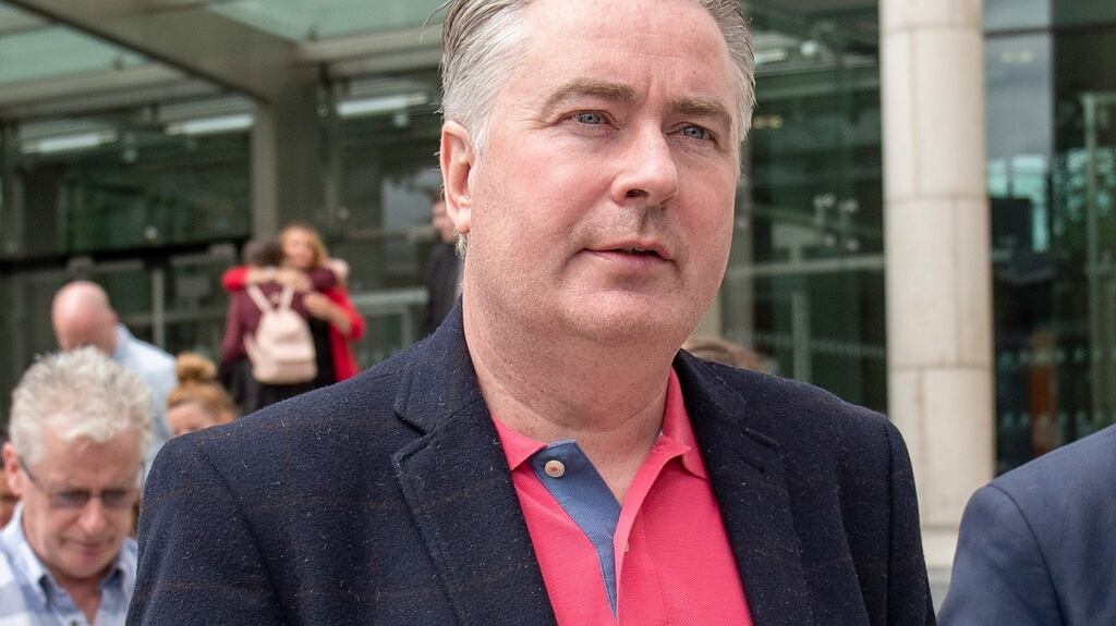 Michael Loughlin, father of the late Jimmy ‘James’ Loughlin, leaving court on Tuesday after Richard McLaughlin (32), of The Laurels, Woodtown Lodge, Sligo, was found not guilty by reason of insanity, of the murder of MrLoughlin (20), in Sligo, in February 2018. Photograph: Collins Courts