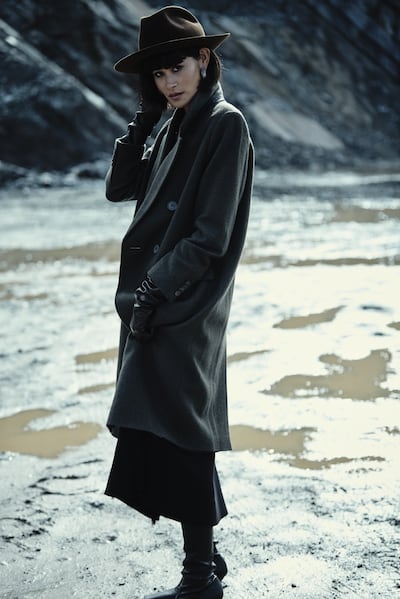 Herringbone lambswool tweed coat woven in Donegal, €795, TheLandskein.com.