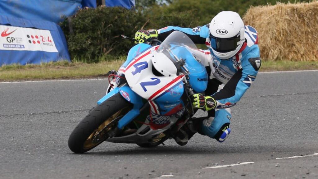Andy Lawson competing at the Ulster Grand Prix. Photograph: Pacemaker Belfast