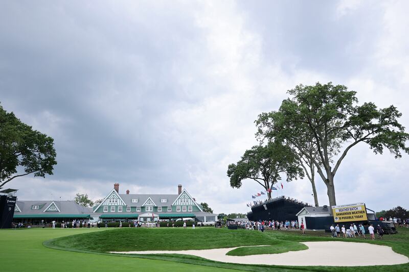 A general view of the ninth hole at Oakmont. Photograph: Warren Little/Getty