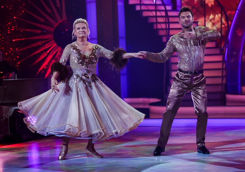 Former news presenter Eileen Dunne with her dancing partner Robert Rowinski. Photograph: Kyran O’Brien