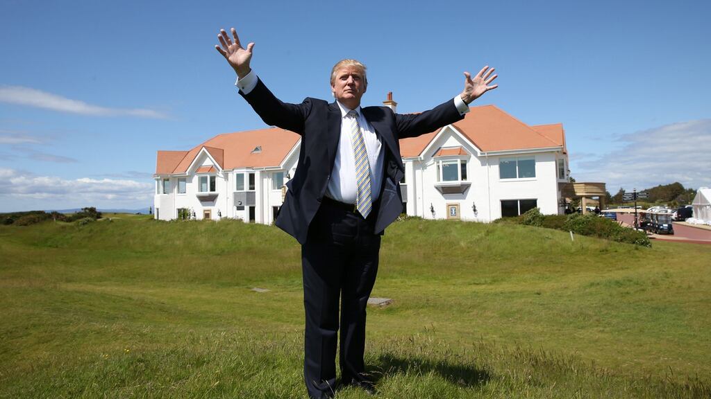 Donald Trump at his Turnberry resort during last year’s Women’s British Open. The R&A has confirmed that the British Open will not take place at the venue until at least 2022. Photo: Getty Images