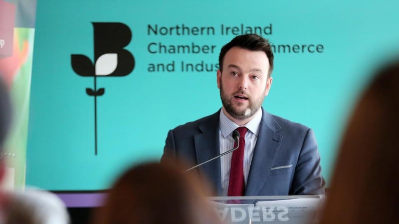 Colum Eastwood has appealed to the 50% who normally do not vote to deliver powersharing through the SDLP and UUP. Photograph: Kelvin Boyes/Press Eye/PA