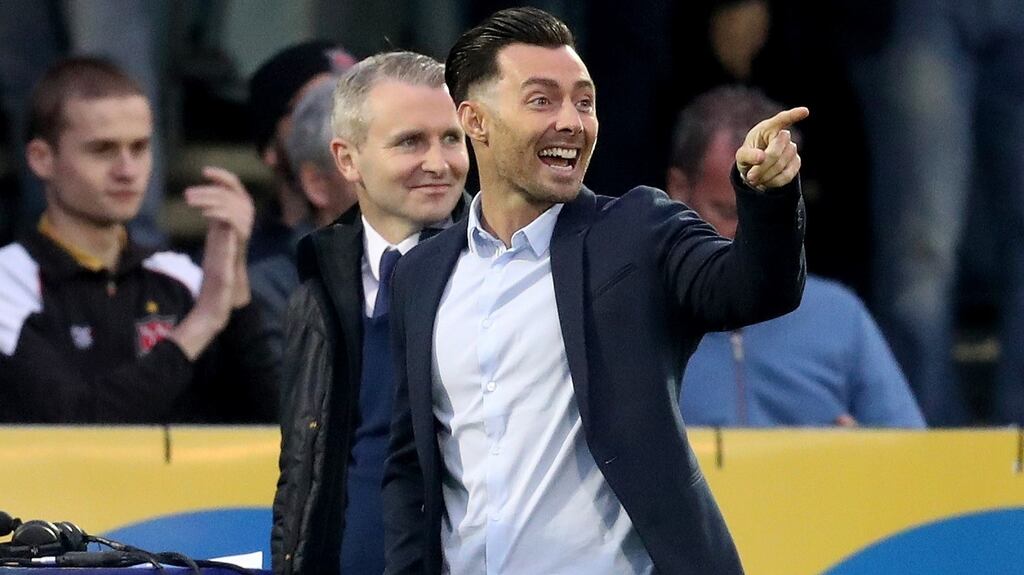 Richie Towell was at Oriel Park to see his former side win 4-0 against Finn Harps. Photograph: Bryan Keane/Inpho