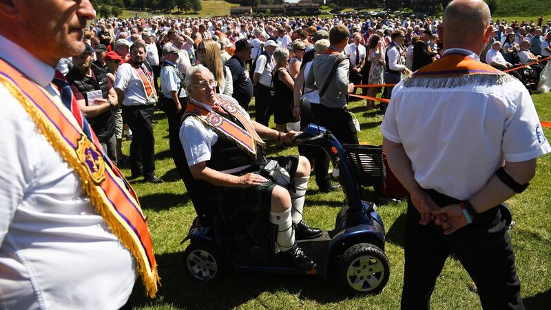 Members of the Orange Order in Cowdenbeath. Photograph: Jeff J Mitchell/Getty Images