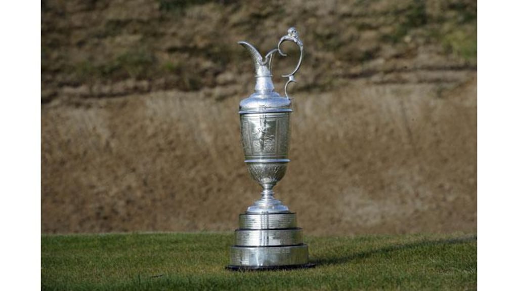 The British Open Claret Jug during the championship media day at Royal St George's, Sandwich. Photograph: Rebecca Naden/PA Wire