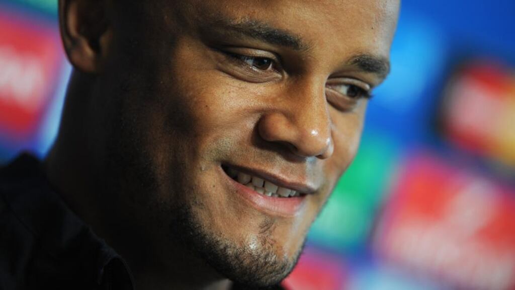 Vincent Kompany: his absence breaks up a defence that has kept five clean sheets in the five Premier League matches. Photograph: Peter Powell/EPA