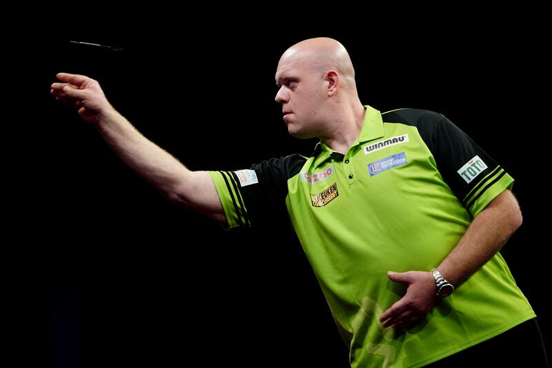 Dutch darting juggernaut Michael van Gerwen. Photograph: Zac Goodwin/PA Wire
